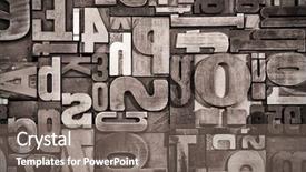  Presentation with antique wood furniture - Slide set with printing blocks vintage processing sepia background and a gray colored foreground