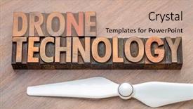  Presentation with drone technology - Slides having printing blocks with a propeller background and a coral colored foreground