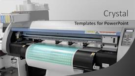  Presentation with equipment - Slide deck having printing-equipment-and-technology-concept background and a light gray colored foreground