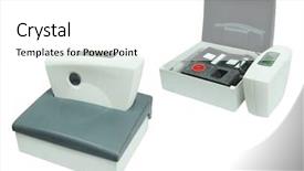  Presentation with printing industry - Colorful PPT layouts enhanced with printing industry - image of a spectrophotometer backdrop and a white colored foreground