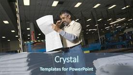  Presentation with middle ages - Slide deck having printing industry - middle aged man reading newspaper background and a ocean colored foreground