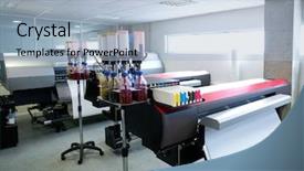  Presentation with printing industry - Presentation design featuring printing industry transfer paper printer background and a light blue colored foreground