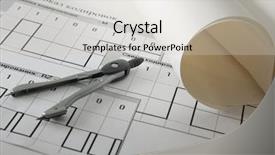  Presentation with blueprint - PPT theme consisting of printing office - architecture blueprint tools background and a  colored foreground