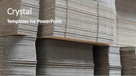  Presentation with corrugated cardboard - PPT theme with printing packaging - cardboard cartons corrugated fiberboard paper background and a gray colored foreground