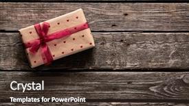  Presentation with red ribbon hiv - Colorful slide set enhanced with printing packaging - gift box tied red ribbon backdrop and a tawny brown colored foreground