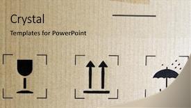  Presentation with packaging - Cool new presentation theme with printing packaging - glass arrows and umbrella signs backdrop and a coral colored foreground