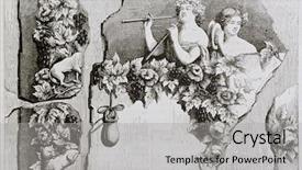  Presentation with painting old - Beautiful presentation theme featuring printmaking - baccanthes old illustration created backdrop and a light gray colored foreground
