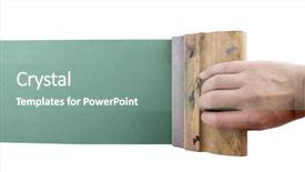  Presentation with photo - Beautiful PPT theme featuring printmaking - photo of silkscreening top view backdrop and a  colored foreground