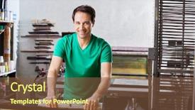  Presentation with insulation worker harassment workplace - PPT theme enhanced with printmaking - portrait of confident male worker background and a  colored foreground