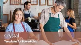  Presentation with happy smiling woman dental health - Slide deck having printmaking - portrait of smiling mid adult background and a coral colored foreground