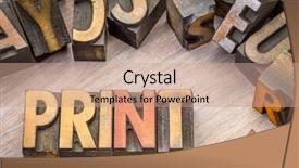  Presentation with blocks - Colorful PPT layouts enhanced with printmaking - print word abstract in vintage backdrop and a coral colored foreground