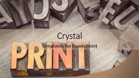  Presentation with color blocks - PPT theme enhanced with printmaking - print word abstract in vintage background and a coral colored foreground