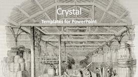  Presentation with tobacco - Audience pleasing PPT theme consisting of printmaking - tobacco manufacturing warehouse old illustration backdrop and a gray colored foreground