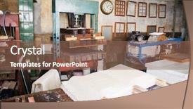  Presentation with factory machine - Cool new PPT layouts with printmaking - wet papers and press machine backdrop and a violet colored foreground