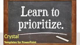  Presentation with motivational - PPT theme consisting of prioritization - learn to prioritize - motivational background and a tawny brown colored foreground