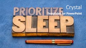  Presentation with healthy lifestyle - Presentation enhanced with prioritize-sleep-word-abstract background and a teal colored foreground
