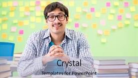  Presentation with student - Presentation with priority learning - student with many conflicting priorities background and a light blue colored foreground