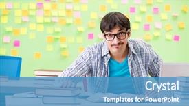  Presentation with student - PPT layouts enhanced with priority learning - student with many conflicting priorities background and a  colored foreground