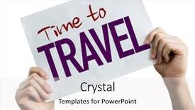  Presentation with time travel - Beautiful presentation theme featuring priority offer - time to travel placard isolated backdrop and a white colored foreground
