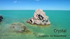  Presentation with kazakhstan - PPT layouts featuring priozersk - former soviet anti-ballistic background and a ocean colored foreground