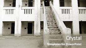  Presentation with city india - Amazing presentation theme having prision - deserted prison cell backdrop and a gray colored foreground