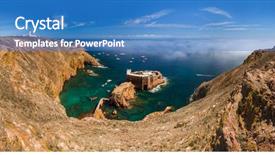  Presentation with fort - Audience pleasing slide deck consisting of prision - fort in berlenga island backdrop and a teal colored foreground