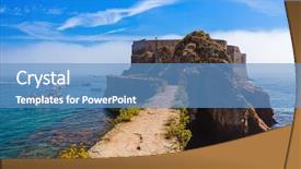  Presentation with fort - Cool new slide deck with prision - fort in berlenga island backdrop and a teal colored foreground