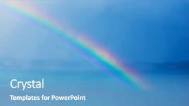  Presentation with prism - Audience pleasing PPT theme consisting of prism - beautiful rainbow over bay backdrop and a teal colored foreground