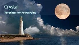  Presentation with prism - Audience pleasing theme consisting of prism - lighthouse at night backdrop and a ocean colored foreground