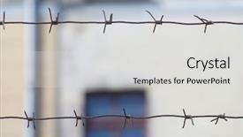  Presentation with prison bars - Cool new PPT layouts with prison bars - image of a barbed wire backdrop and a light gray colored foreground