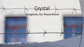  Presentation with prison bars - Slide set consisting of prison bars - image of a barbed wire background and a white colored foreground