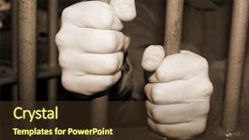  Presentation with jail - Presentation theme having prison bars - man in jail background and a tawny brown colored foreground