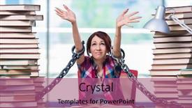  Presentation with female college student uti - Theme having prison book - young female student preparing background and a  colored foreground