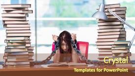  Presentation with female college student for health check up - Cool new PPT theme with prison book - young female student preparing backdrop and a  colored foreground