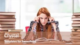  Presentation with prison - Amazing theme having prison book - young female student preparing backdrop and a coral colored foreground