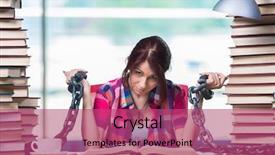  Presentation with student - PPT theme consisting of prison book - young female student preparing background and a  colored foreground