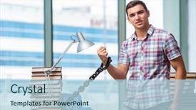  Presentation with graduation - Theme featuring prison book - young man preparing for graduation background and a  colored foreground