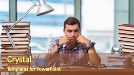  Presentation with graduation - Slide set consisting of prison book - young man preparing for graduation background and a  colored foreground