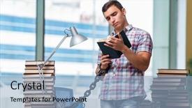  Presentation with graduation backgroupd - PPT theme having prison book - young man preparing for graduation background and a  colored foreground