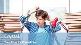  Presentation with prison - Presentation with prison book - young man preparing for graduation background and a  colored foreground