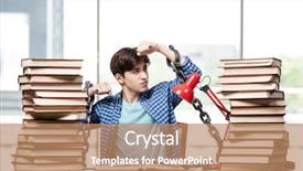  Presentation with graduation - Amazing presentation design having prison book - young man preparing for graduation backdrop and a  colored foreground