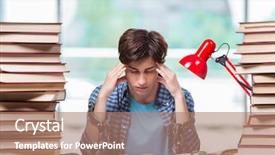  Presentation with graduation - Audience pleasing slide set consisting of prison book - young man preparing for graduation backdrop and a  colored foreground