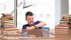  Presentation with forced - Presentation theme enhanced with prison book - young student forced to study background and a coral colored foreground