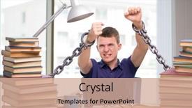  Presentation with forced - Slide deck having prison book - young student forced to study background and a coral colored foreground