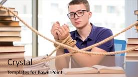  Presentation with forced - Amazing PPT theme having prison book - young student forced to study backdrop and a coral colored foreground