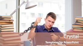  Presentation with forced - Presentation theme enhanced with prison book - young student forced to study background and a coral colored foreground