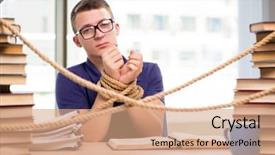  Presentation with forced - Colorful theme enhanced with prison book - young student forced to study backdrop and a coral colored foreground