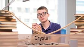  Presentation with forced - Slide set with prison book - young student forced to study background and a coral colored foreground