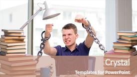  Presentation with forced - Presentation theme consisting of prison book - young student forced to study background and a coral colored foreground