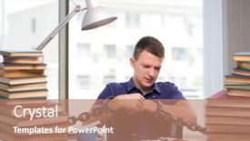  Presentation with forced - Theme consisting of prison book - young student forced to study background and a coral colored foreground